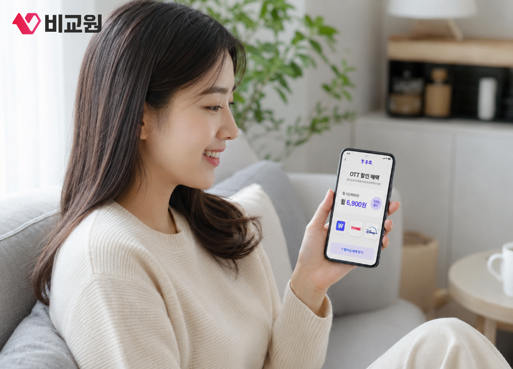 SKT T우주 OTT 할인 혜택 적용된 이미지