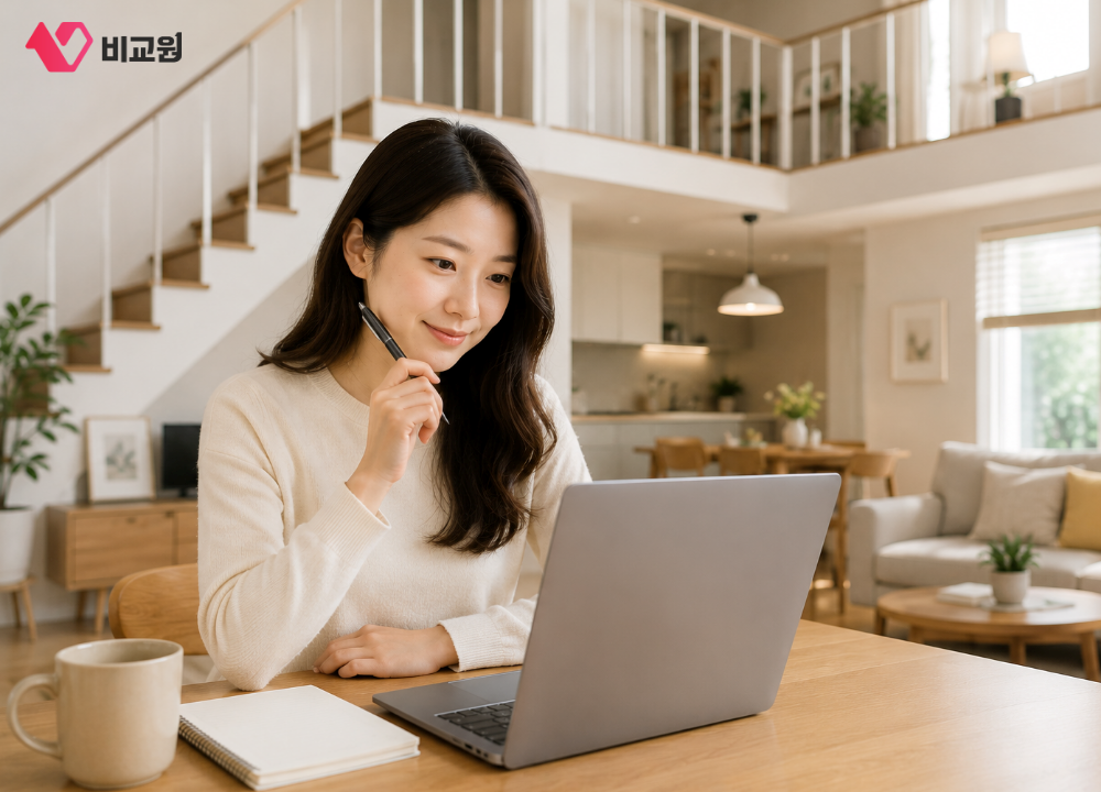 인터넷 가입 전 비교하는 모습 이미지