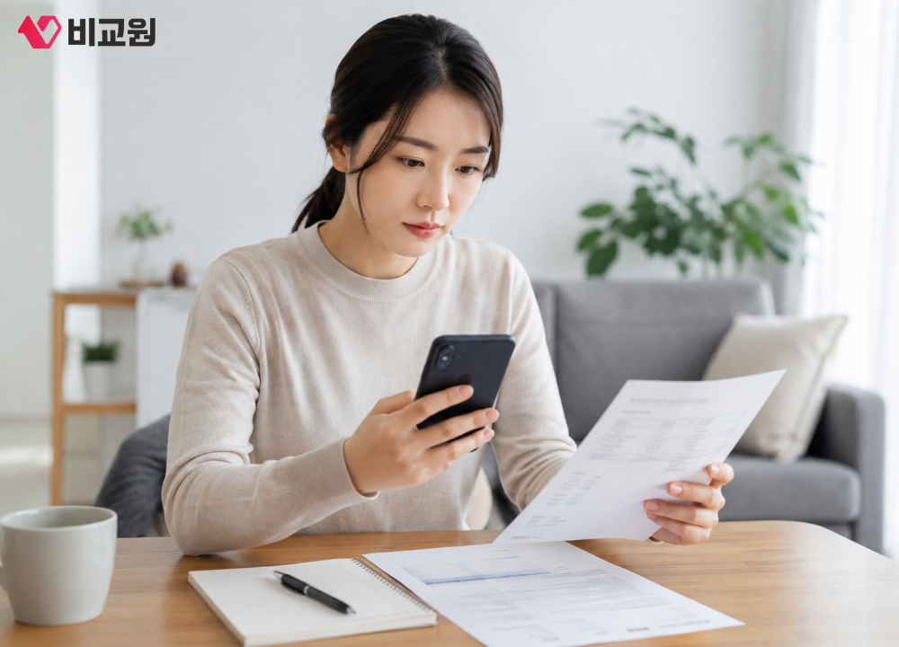 통신요금 감면 대상 확인하는 모습