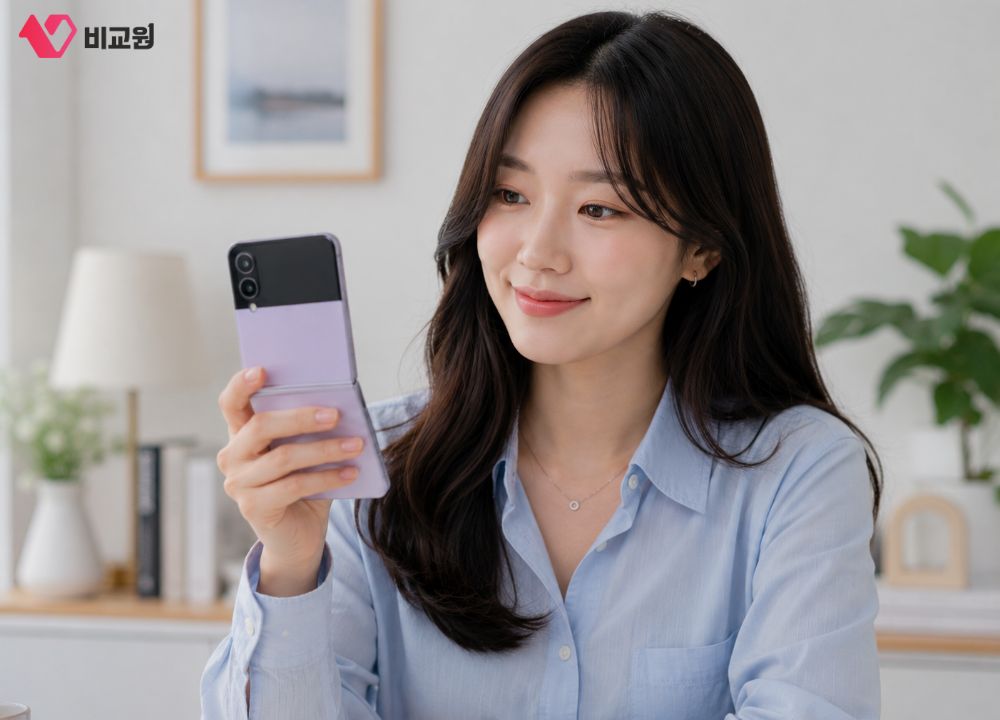 안드로이드 휴대폰 사용하고 있는 사용자 이미지