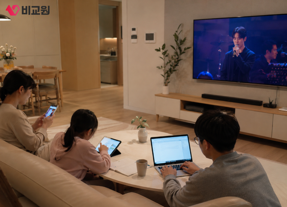 인터넷 끊김 현상 원인으로 기기가 많이 연결된 모습 보여주는 이미지