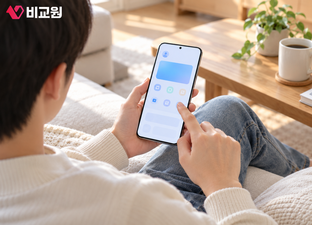 은행 앱을 열어 모바일 신분증 메뉴를 확인하는 모습