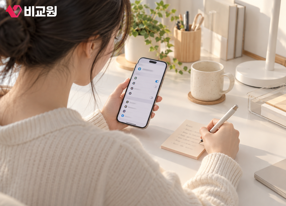 휴대폰 개통 정보를 확인하며 모바일 신분증 발급을 준비하는 모습