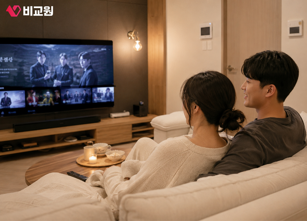 KT OTT 시청하는 신혼부부 모습