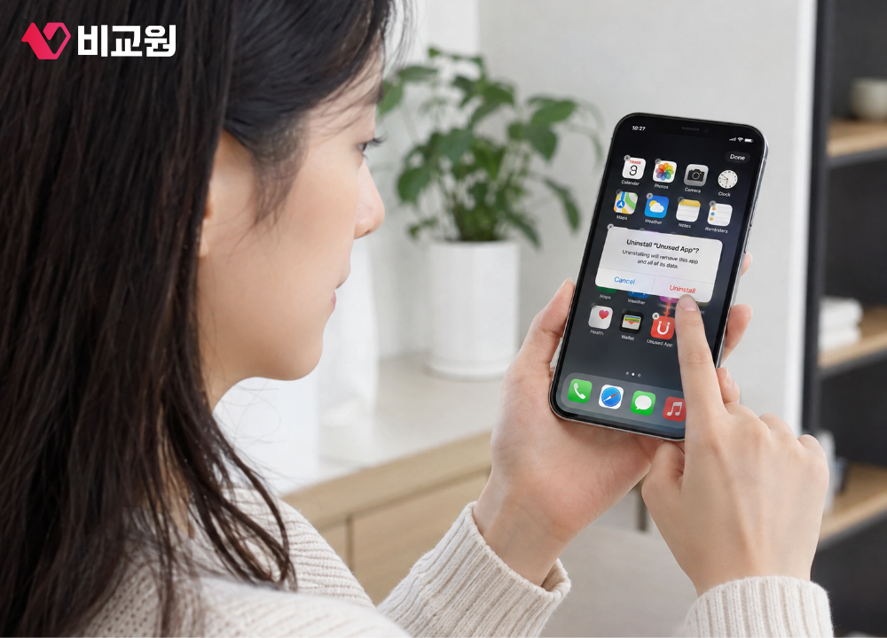 휴대폰에 앱 권한 여부 알림 뜬 모습