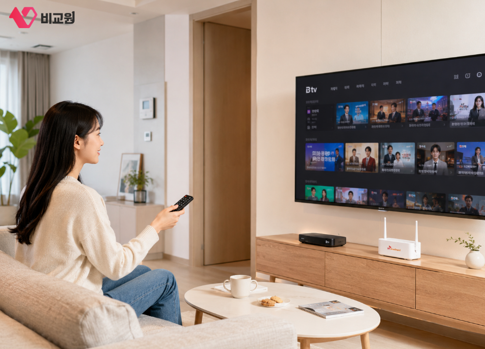 SK 브로드밴드 TV 시청중인 사용자 이미지