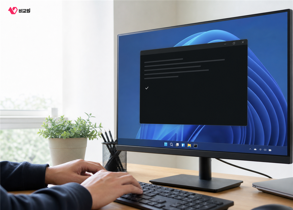 Windows 터미널에서 DNS 캐시 삭제 명령을 실행하는 모습
