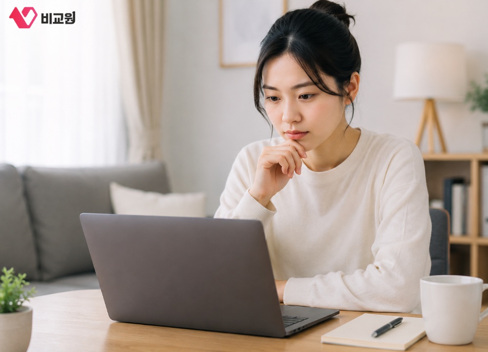 인터넷 해지 고민하고 있는 사용자 모습
