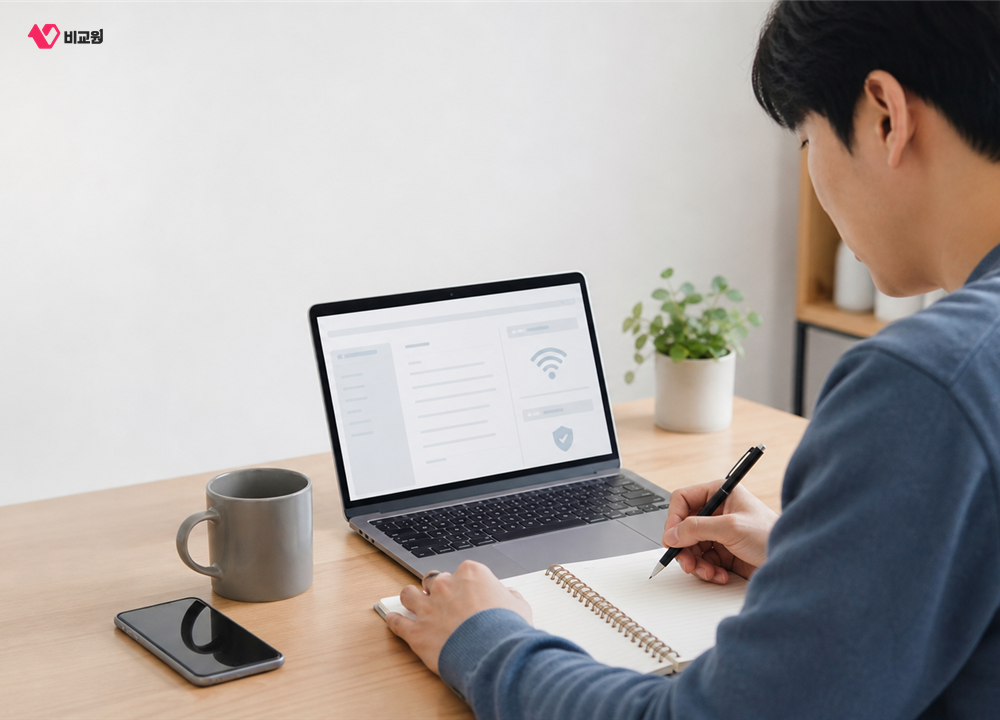 네트워크 초기화 전 와이파이와 VPN 설정을 메모하는 사용자
