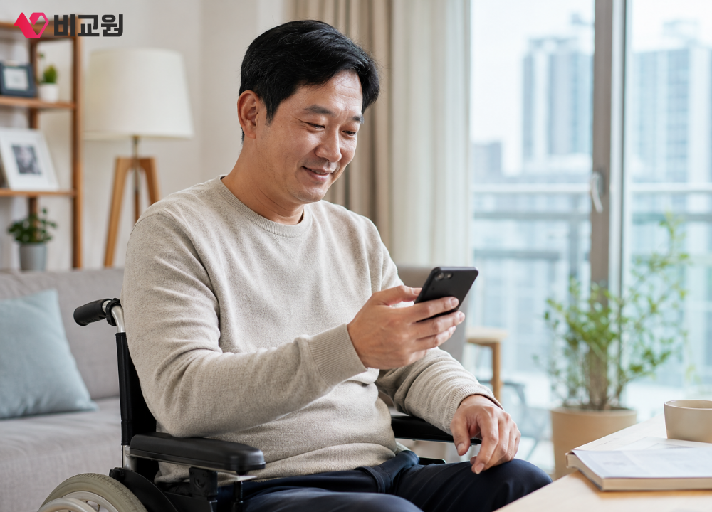 장애인 통신감면 할인 제도를 확인하는 모습