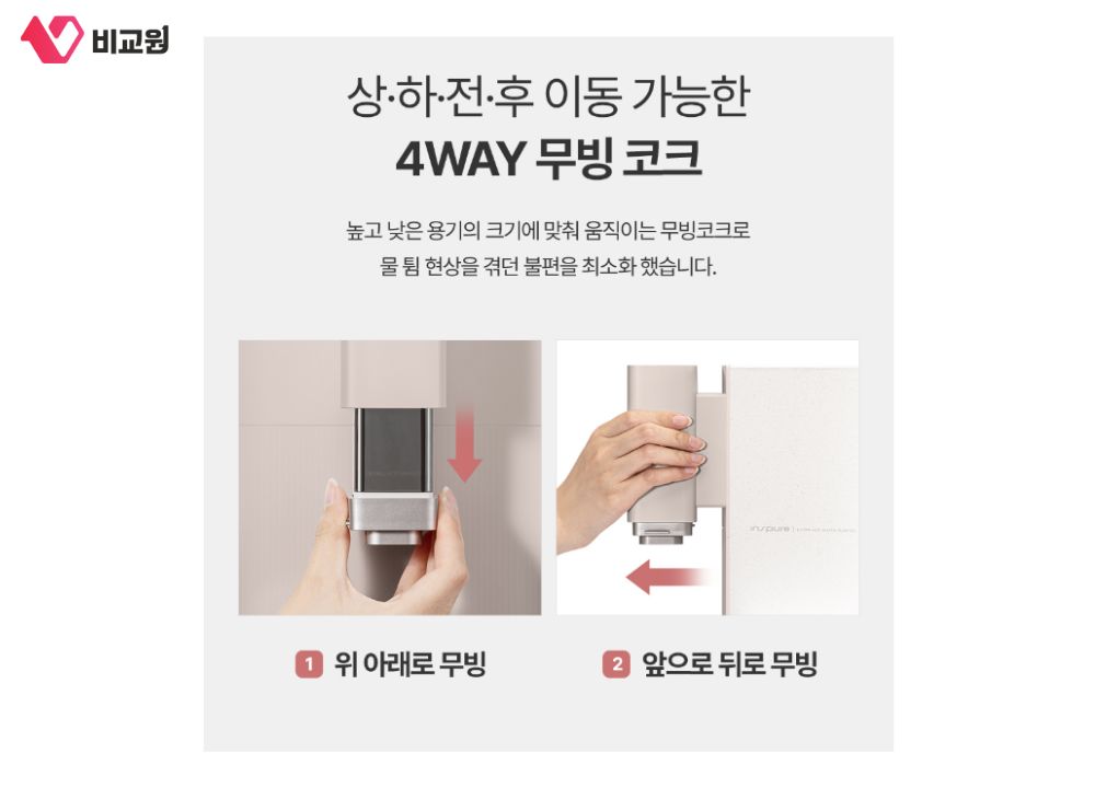 쿠쿠스팀100 정수기 4way 무빙코크 소개 이미지
