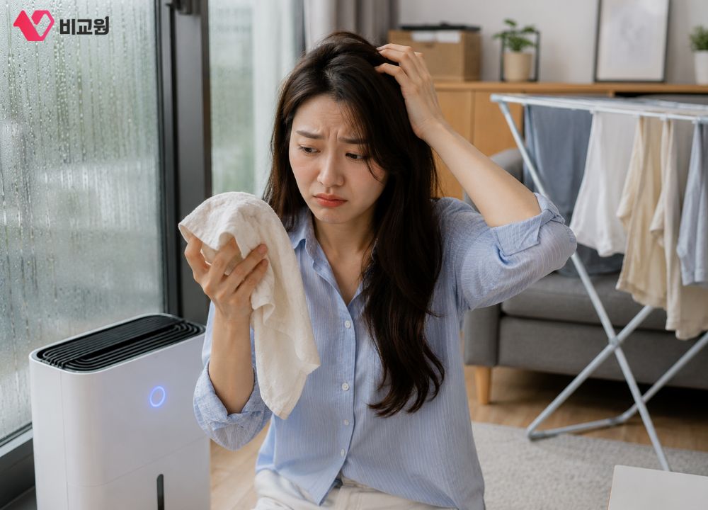 장마철 습함으로 불편해하는 상황