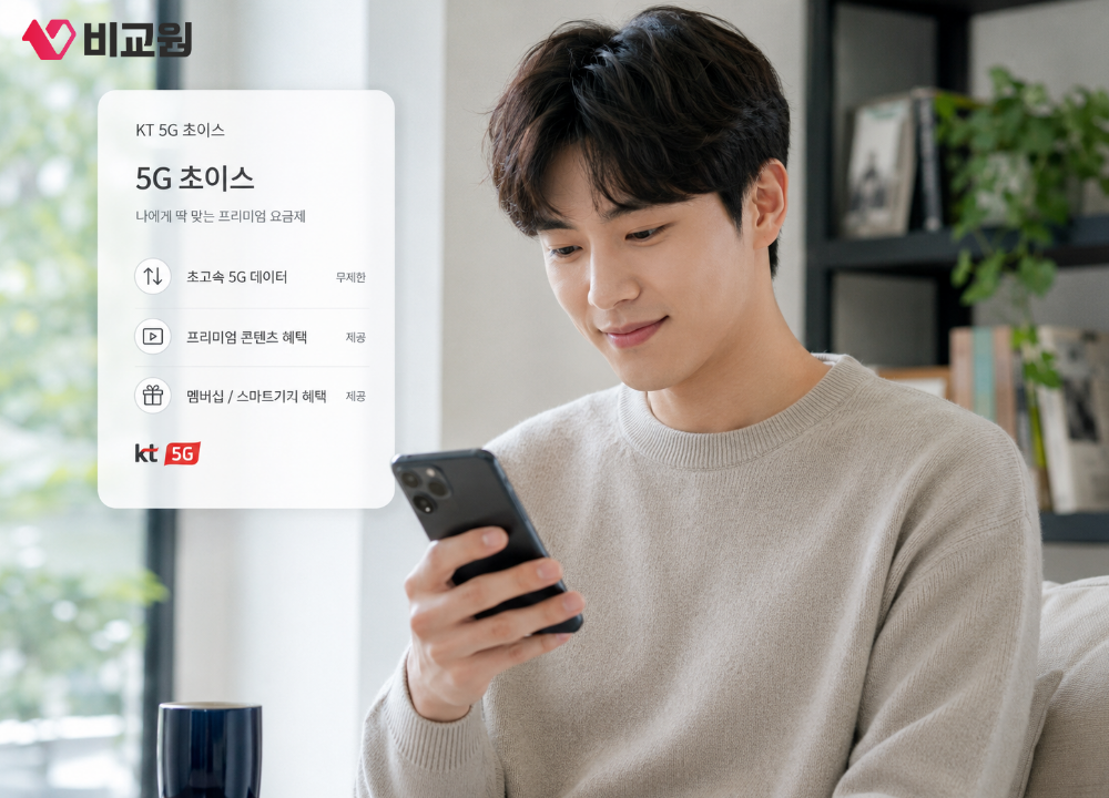 5G 초이스 요금제 이용하는 사용자 이미지