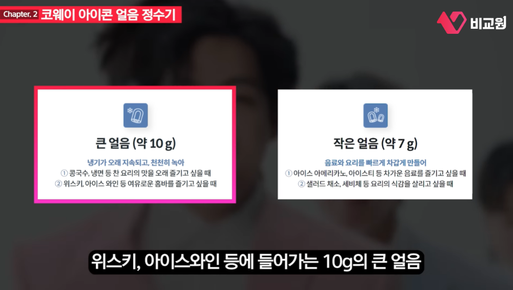 코웨이 아이콘 얼음정수기 얼음 기능 소개