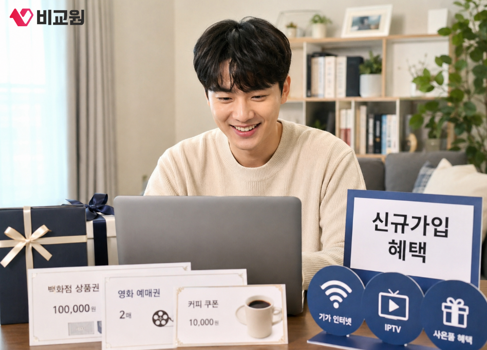 인터넷 신규가입 시 혜택을 보여주는 이미지